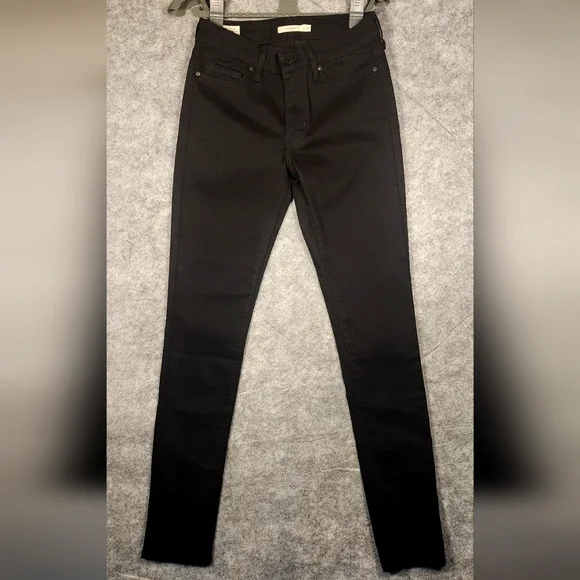 Levi's Black 711 Skinny Denim Jeans Size W29 L32 - Picture 1 of 12